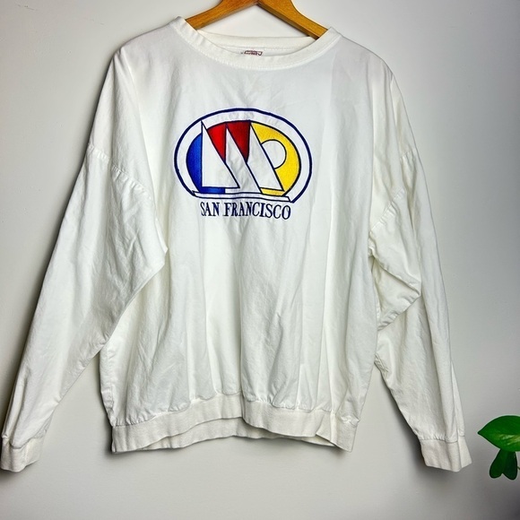 Crazy Shirt Hawaii vintage 90s 80s San Francisco Embroidery Sweatshirt Size L - Picture 1 of 16